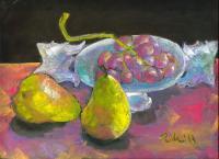 Still Life - Still Life With Pears And Grapes - Pastels